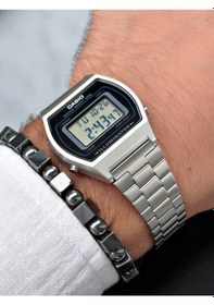 Resim Casio Nda3178 Retro Erkek Kol Saati Gümüş + Bileklik 