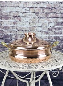 Resim El Dövmesi Derin Karnıyarık Bakır Tencere 26 CM 