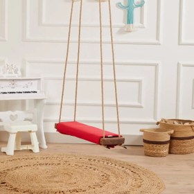 Resim Ahşap Piknik Salıncak - Kırmızı 