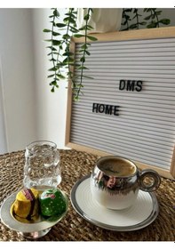 Resim Acar Venüs Gümüş 6 Kişilik Porselen Türk Kahvesi Takımı Gümüş 