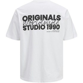 Resim Jack & Jones Jorvesterbro Back Tee Ss Crew Neck P.beyaz Renkli 