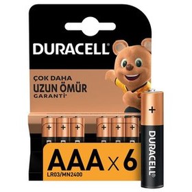 Resim Duracell Basic İnce Kalem Pil 6'lı AAA 