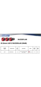 Resim GWEST 22MM 24V. Ledli Buzzer 