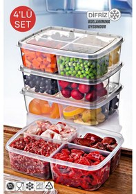 Resim Nandy Home Büyük Boy Kare Saklama Kabı Seti 4'lü Beyaz 