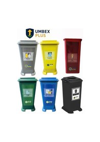 Resim Umbex 70 Litre Plastik Lüx Geri Dönüşüm Kutusu Geri Dönüşüm Kovası / Sıfır Atık Kutusu A Kalite Çok Renkli 
