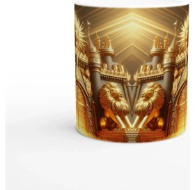 Resim Aslan Burcu Baskılı Kahve Kupası - Burçlar Krallığı Şatosu Vs3 
