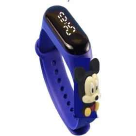 Resim Dijital Dokunmatik LED Ekran Su Geçirmez Figürlü Çocuk Kol Saat Slikon Kordon Bileklik 