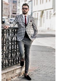 Resim Sir Tek Ceket Ekose Regular Fit(434102097) 