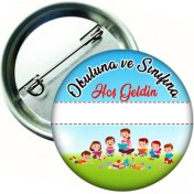 Resim Hediye Panayırı 20 Adet Okuluna ve Sınıfına Hoş Geldin Öğrenci Yaka Rozeti 