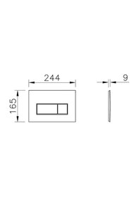 Resim Root Square Kumanda Paneli,parlak Krom 740-2380 Krom 