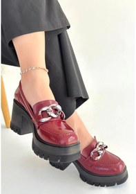 Resim Cojans Winar Bordo Rugan Doldu Topuk Ayakkabı Göründüğü Gibi 