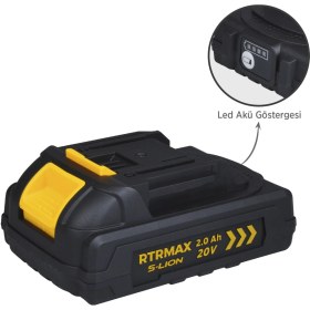 Resim RTRMAX RTS5002 Smart-Lion 20V Akü Yedek Batarya 2.0 Ah 