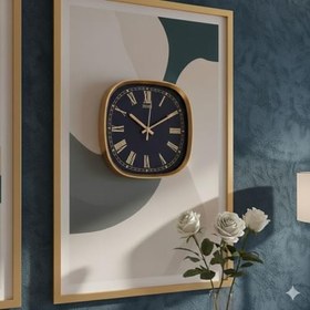 Resim Galaxy Premium Serisi ABS Kasa Duvar Saati Oval 30 CM Roma Rakamlı Gold-Lacivert 