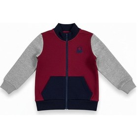 Resim United Colors Of Benetton Erkek Çocuk Fermuarlı Sweatshirt Bordo Kırmızı 