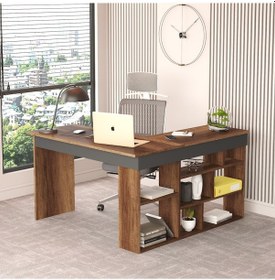 Resim Robin Home Boston Kitaplık Raflı L Bilgisayar & Çalışma Masası 