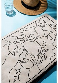 Resim Dijital Baskı Plaj Deniz Havlusu Yengeç Burcu Desenli Peştamal Hvl0045 Renkli 