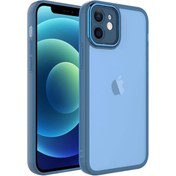 Resim m.tk moveteck Iphone 11 Kılıf Tam Kamera Lens Korumalı Metal Parlak Çerceveli Renkli Kenarlı Köşe Korumalı Silikon 