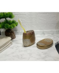 Resim Bosphorus 2'li Banyo Seti Altın Mozaik Model 