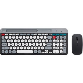 Resim Youtek Zyg806 Kablosuz Bluetooth Çift Modlu Klavye Ve Fare Seti, Telefon Desteği İle Siyah Diğer 