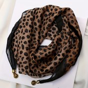 Resim Kadın Bohem Leopar Desenli Şal - Altın Boncuklu Tassel ile Yumuşak Hafif Vintage Şal, Siyah ve Kahverengi Hayvan Desenli, Tüm Mevsimler için Çok Yönlü Moda Aksesuarı, Günlük ve Resmi Kıyafetler için Kıyafet Geliştirici, Zarif Boyunluk, Yumuşak Dokulu 