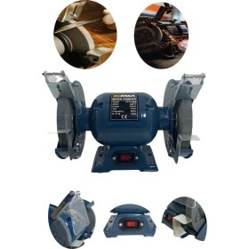 Resim Stilmax 200 Mm 650 W Tezgah Üstü Taşlama Bakır Sargı Bıçak Balta Bileme Çark Taşı Taş Motoru 