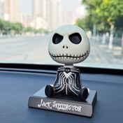 Resim DISNEY Jack Skellington Kabarcık Kafalı Bebek Araba Süsü - Cadılar Bayramı İskeleti Masa Süsü Ayaklı, Elektriksiz, Dayanıklı Plastik, İkonik "Noel Öncesi Kabus" Tasarımı, Araba veya Ev Dekorasyonu için Mükemmel, Film Temalı Dekor | İskelet Figürü | Koleksiyonluk Ürün, Cadılar Bayramı Araba Aksesuarları 