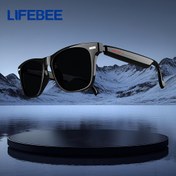 Resim LifeBee Uniseks Akıllı Kablosuz Moda Gözlükleri - Kablosuz Aramalar, Müzik Kontrolü, Uzun Pil Ömrü, Sürüş için Şık Siyah Tasarım, Plaj Seyahat ve Dış Mekan Sporları 