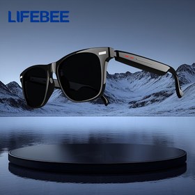 Resim LifeBee Uniseks Akıllı Kablosuz Moda Gözlükleri - Kablosuz Aramalar, Müzik Kontrolü, Uzun Pil Ömrü, Sürüş için Şık Siyah Tasarım, Plaj Seyahat ve Dış Mekan Sporları 