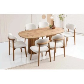 Resim Ptt Ayaklı Mdf Masa/atlantik Çam-polo Sandalye Atlantik Çam 