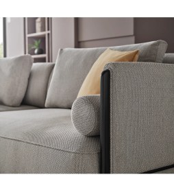 Resim Enza Home Canton 4'lü Koltuk, Keten Dokulu - Beyaz 