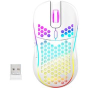 Resim Kablosuz Oyun Mouse'u 2.4ghz Renkli Işık Şarj Edilebilir 6d Düğmeler Yüksek Hassasiyetli Optik Sensör Laptop Bilgisayarı İçin Optik 