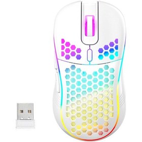 Resim Kablosuz Oyun Mouse'u 2.4ghz Renkli Işık Şarj Edilebilir 6d Düğmeler Yüksek Hassasiyetli Optik Sensör Laptop Bilgisayarı İçin Optik 