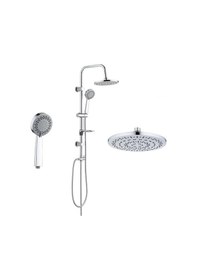 Resim Tema Rain Tondo Sürgülü Banyo Duş Takımı Seti Paslanmaz Boru Krom 