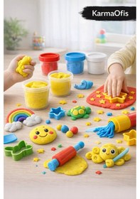 Resim Kidz 2 Li Büyük Boy Oyun Hamuru Seti 8x150 Gr 4 Renkli Çocuk Oyun Hamuru Yumuşak & Yerli Üretim Beyaz 