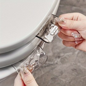 Resim 2 adet Banyo Dalga Anti-Kirli Tuvalet Koltuğu Kaldırıcı - Eller Serbest, Kolay Kurulum, Güç Gerektirmez, Elleri Temiz Tutur 