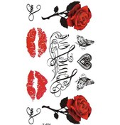 Resim Su Geçirmez Dövme Çıkartmalar İngilizce Alfabe Sembolü Çiçek Dövme Çıkartma 