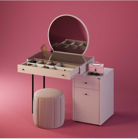 Resim Dior Aynalı Makyaj Masası - Vizon 108x134x47 Cm 