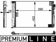 Resim MAHLE AC344000P | / Klima Radyatörü E-60 / 61 / 63 / 64 / 65 / 66 / 67 (Ac344000p) 