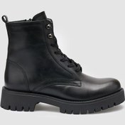 Resim %100 Hakiki Deri Siyah Kadın Postal Siyah 