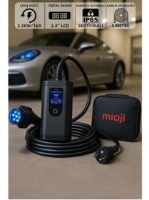 Resim Time&Tech Mioji 717 Elektrikli Araç Şarj Cihazı 3.5 kw 220V Ev Tipi Taşıma Çantası Hediyeli 
