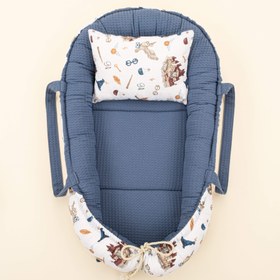 Resim Babynest ve Yastık- Çift Taraflı - İndigo Petek - Harry 