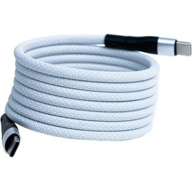 Resim Bmcc-03 Beyaz Manyetik Usb-c-usb-c Kablo 2 M, 60 W Hızlı Şarj 