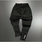 Resim Be Original Dalgıç Eşofman Reflektör Detaylı Siyah Scuba Kumaş Slim Fit Dar Kesim 