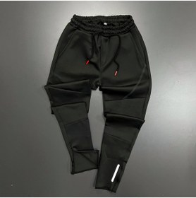 Resim Be Original Dalgıç Eşofman Reflektör Detaylı Siyah Scuba Kumaş Slim Fit Dar Kesim 