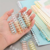 Resim 10/20/30 adet Morandi Renkli 5 Delikli Plastik Bağlayıcılar DIY Defterler için, Kolay Sayfa Sabitleyiciler, Şeffaf Pastel Tonları (Pembe, Mavi, Sarı) - Gevşek Yaprak Kağıtları ve Ofis Malzemelerini Düzenlemek İçin Mükemmel 