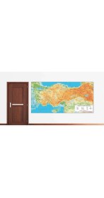 Resim Prime Concept Türkiye Fiziki Harita 120X240 cm - Vinil ( Branda ) 
