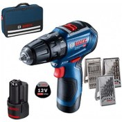 Resim Bosch Professional GSB 12V-30 2.0Ah Çift Akülü Darbeli Vidalama + 39 Parça Vidalama Set - 06019G9101 