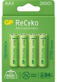 Resim Gp Recyko Aa 2600 Mah Şarjlı 4'lü Pil Gp270aahce-2eb4 Gprhc272e001 