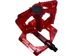 Resim Bisiklet Platform Pedal Çivili Transparan Kırmızı Şeffaf 