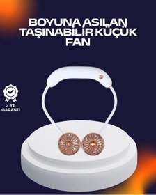 Resim shopwave USB Şarjlı Katlanabilir Mini Boyun Fanı 1–3 Saat Kullanım 